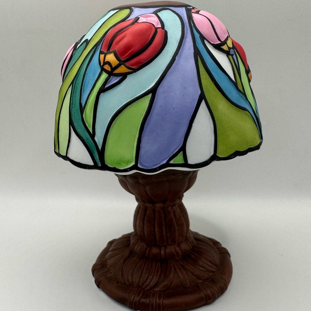 “Stained Glass” Look Floral Tea Lamp